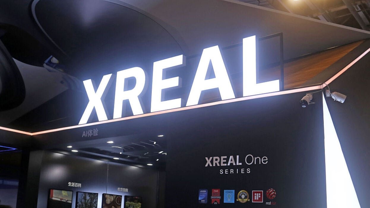 XREAL logo at trade show